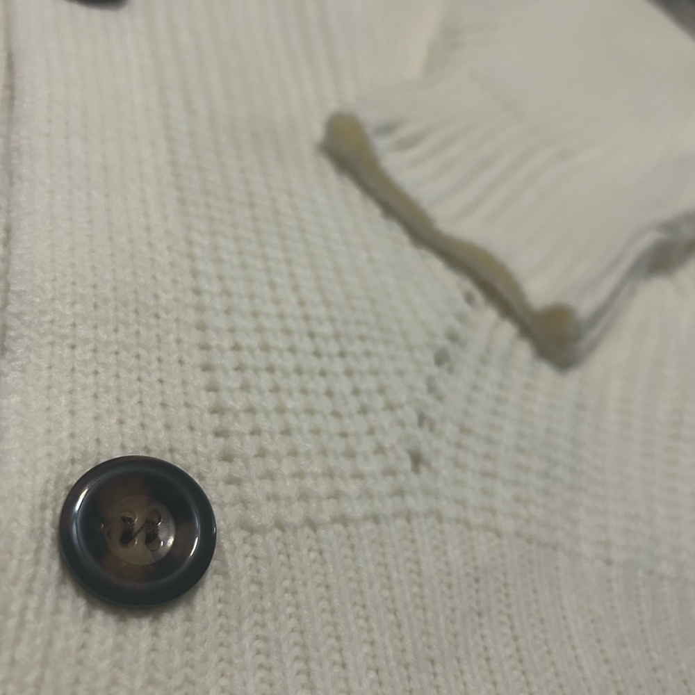 Elegant Cream Button-Up Cardigan - Picture 4 of 4